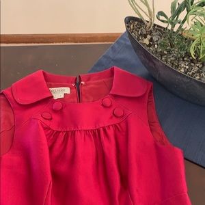 Red silk cocktail dress